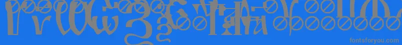 IrmologionSimplextitled-Schriftart – Graue Schriften auf blauem Hintergrund