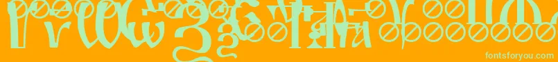 IrmologionSimplextitled Font – Green Fonts on Orange Background
