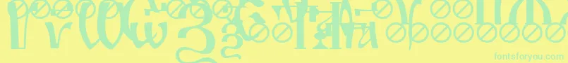 IrmologionSimplextitled Font – Green Fonts on Yellow Background
