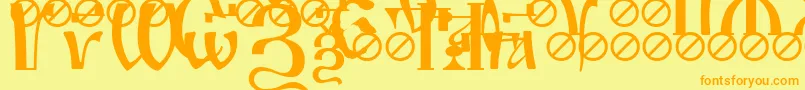 IrmologionSimplextitled Font – Orange Fonts on Yellow Background