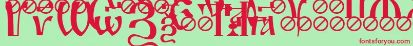 IrmologionSimplextitled Font – Red Fonts on Green Background