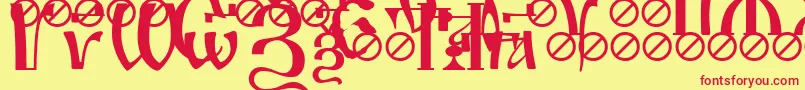 IrmologionSimplextitled Font – Red Fonts on Yellow Background