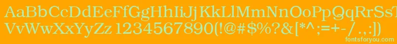 Kacstone Font – Green Fonts on Orange Background