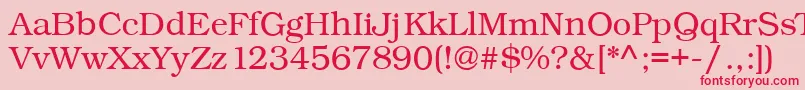 Kacstone-Schriftart – Rote Schriften auf rosa Hintergrund
