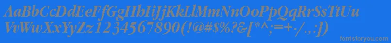 GaramondnarrowtttBolditalic Font – Gray Fonts on Blue Background