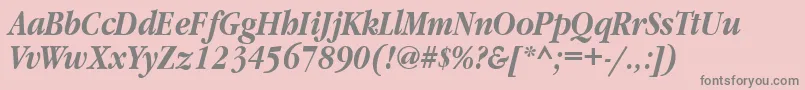 GaramondnarrowtttBolditalic Font – Gray Fonts on Pink Background