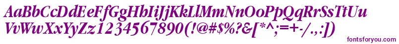 GaramondnarrowtttBolditalic Font – Purple Fonts on White Background