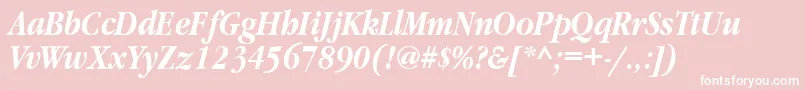 GaramondnarrowtttBolditalic Font – White Fonts on Pink Background