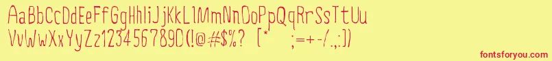 Czcionka CreepyCircus – czerwone czcionki na żółtym tle