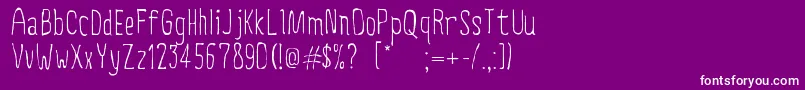フォントCreepyCircus – 紫の背景に白い文字