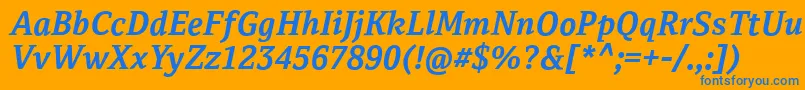 フォントCordaleCorpBoldItalic – オレンジの背景に青い文字
