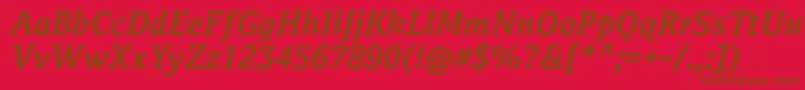 CordaleCorpBoldItalic Font – Brown Fonts on Red Background