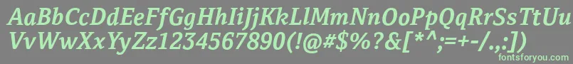 CordaleCorpBoldItalic-fontti – vihreät fontit harmaalla taustalla