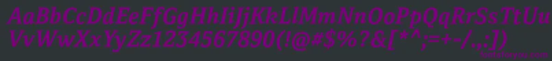フォントCordaleCorpBoldItalic – 黒い背景に紫のフォント