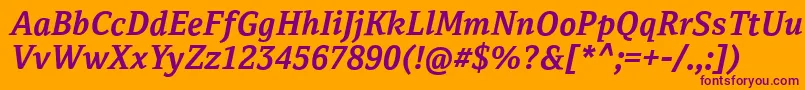 CordaleCorpBoldItalic Font – Purple Fonts on Orange Background