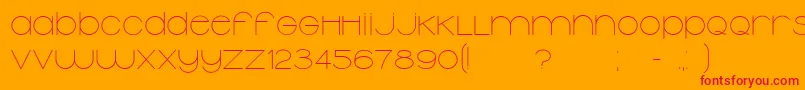 Typolino-Schriftart – Rote Schriften auf orangefarbenem Hintergrund