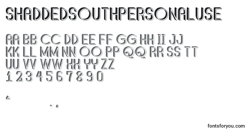 ShaddedSouthPersonalUse Font – alphabet, numbers, special characters