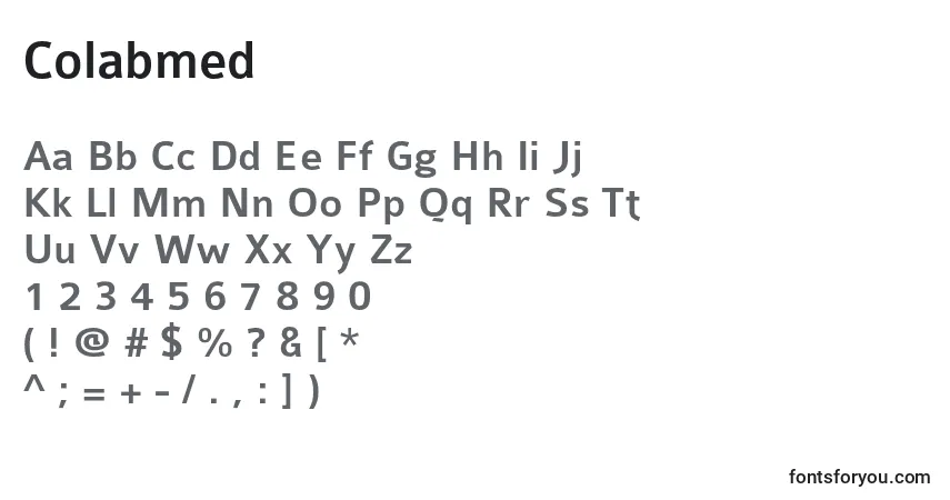 Шрифт Colabmed – алфавит, цифры, специальные символы