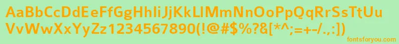 Colabmed Font – Orange Fonts on Green Background