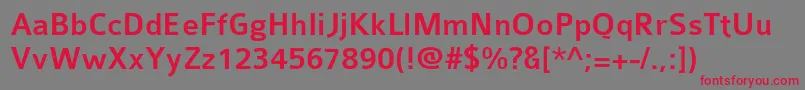 Colabmed Font – Red Fonts on Gray Background