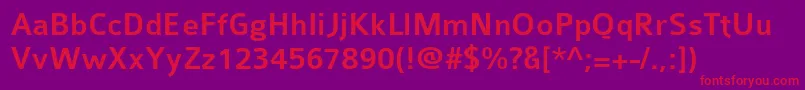 フォントColabmed – 紫の背景に赤い文字