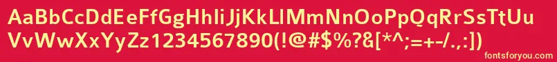 Шрифт Colabmed – жёлтые шрифты на красном фоне
