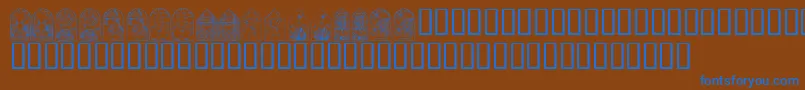 KrEasterWindows Font – Blue Fonts on Brown Background