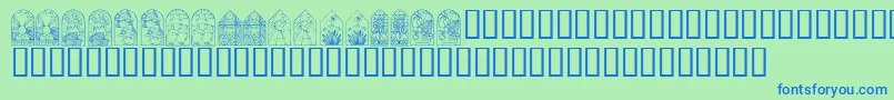 Шрифт KrEasterWindows – синие шрифты на зелёном фоне