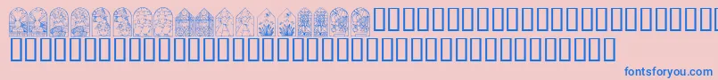 KrEasterWindows Font – Blue Fonts on Pink Background