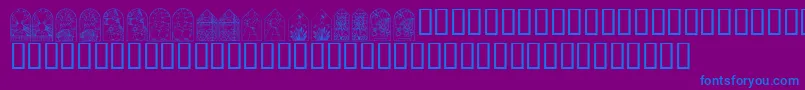 fuente KrEasterWindows – Fuentes Azules Sobre Fondo Morado