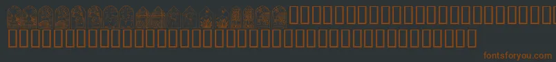 Шрифт KrEasterWindows – коричневые шрифты на чёрном фоне