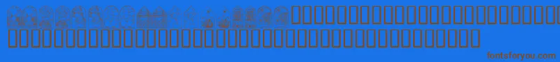 KrEasterWindows Font – Brown Fonts on Blue Background