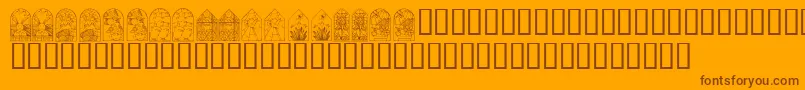 KrEasterWindows Font – Brown Fonts on Orange Background