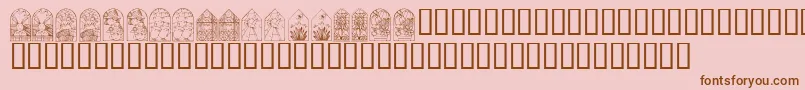 KrEasterWindows Font – Brown Fonts on Pink Background