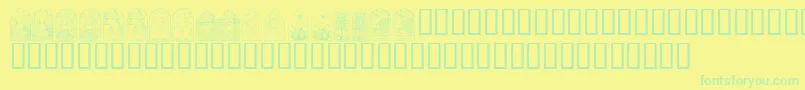 KrEasterWindows Font – Green Fonts on Yellow Background