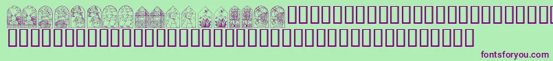 KrEasterWindows Font – Purple Fonts on Green Background