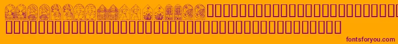 Шрифт KrEasterWindows – фиолетовые шрифты на оранжевом фоне