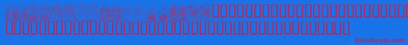 KrEasterWindows Font – Red Fonts on Blue Background