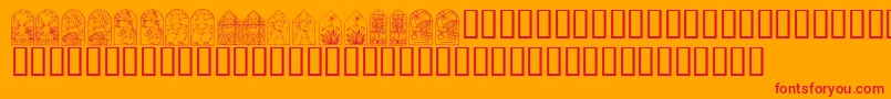 KrEasterWindows Font – Red Fonts on Orange Background