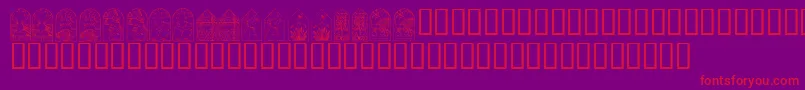 フォントKrEasterWindows – 紫の背景に赤い文字