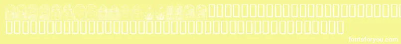fuente KrEasterWindows – Fuentes Blancas Sobre Fondo Amarillo