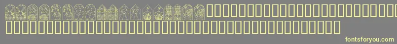 KrEasterWindows-fontti – keltaiset fontit harmaalla taustalla