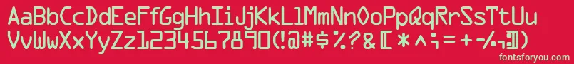 フォントOcr1ssk – 赤い背景に緑の文字