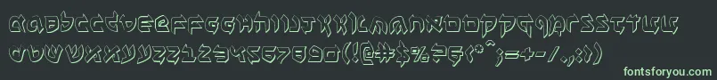 フォントBenzion3D – 黒い背景に緑の文字