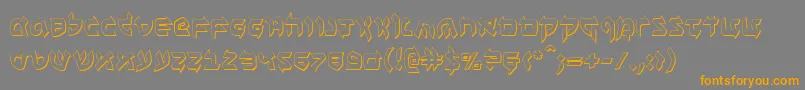 フォントBenzion3D – オレンジの文字は灰色の背景にあります。