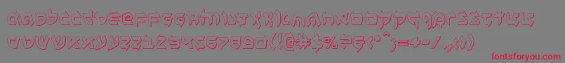 フォントBenzion3D – 赤い文字の灰色の背景