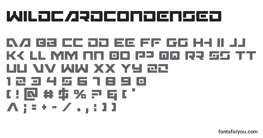 Czcionka WildcardCondensed – alfabet, cyfry, specjalne znaki