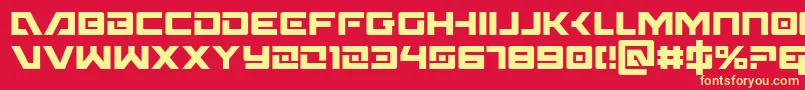 WildcardCondensed Font – Yellow Fonts on Red Background