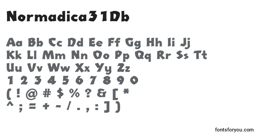 Schriftart Normadica31Db – Alphabet, Zahlen, spezielle Symbole