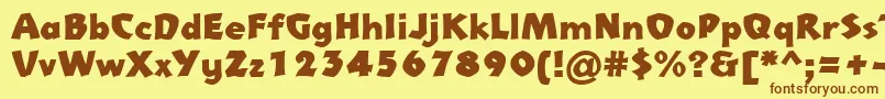 Normadica31Db Font – Brown Fonts on Yellow Background